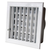 GRIGLIA AERAZIONE AD INCASSO PER CAMINI cm 14 x 13 foro 11,1 x  11,1 - Ø 8  - LA VENTILAZIONE