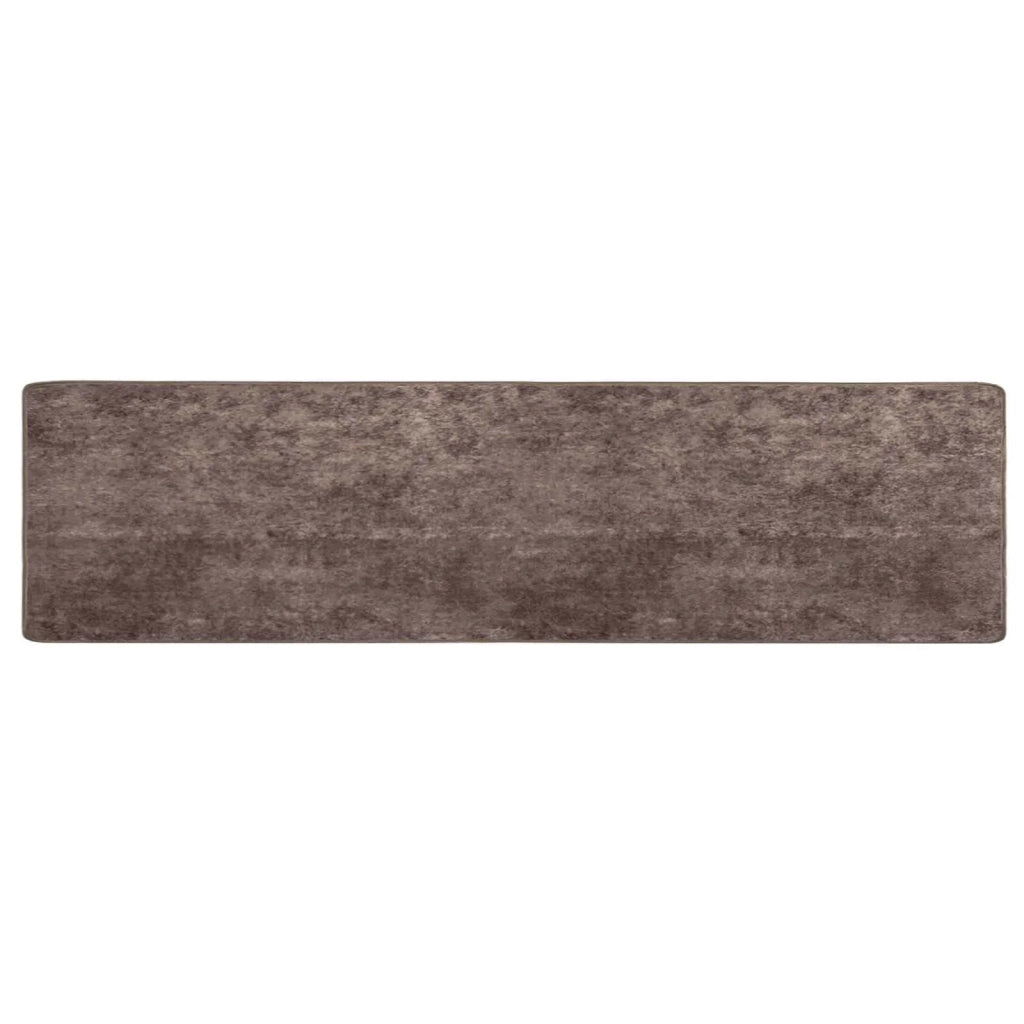 Runner Tappeto MARSA Grigio 100 x 400 cm Poliestere e PVC