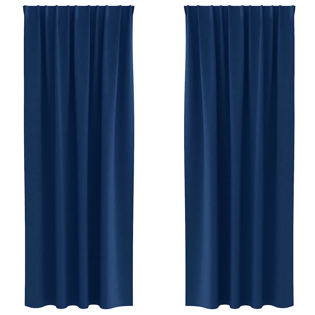 Tende Blackout con Anelli 2 pcs Blu Scuro 245 x 140 cm 4107476