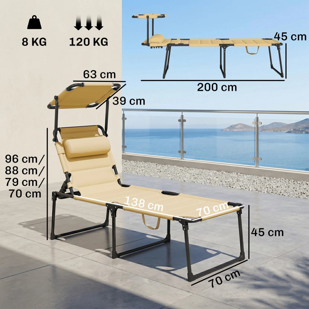 Poltrona a sdraio reclinabile ¨C zephmum ¨C crema 70x200x45 cm