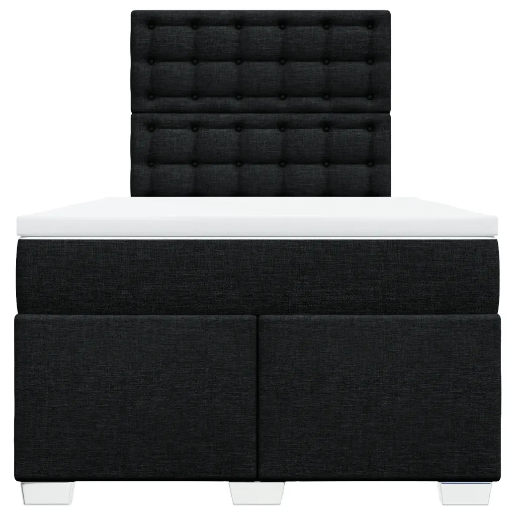 Giroletto a Molle con Materasso Nero 120x190 cm in Tessuto