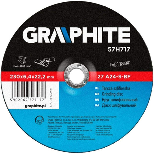 Topex 57h717 disco per rettifica care per metallo 230 x 6,4 22 ds