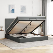 Struttura Letto Pouf con Materasso 160x200 cm in Tessuto 3313935