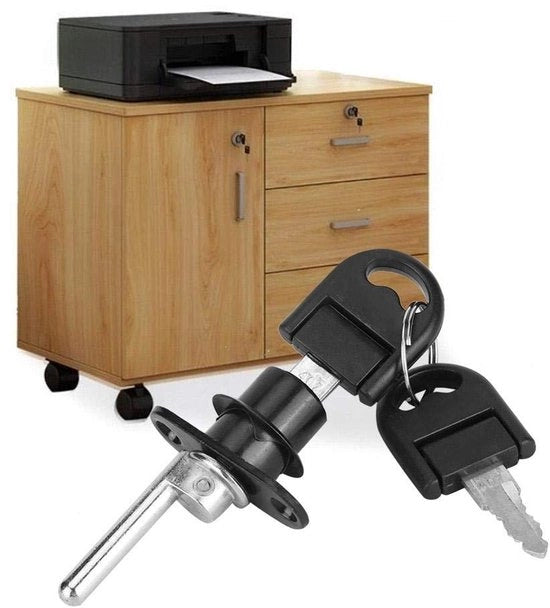 Blocco di sicurezza per porte - 2 Chiavi principali - Chiave a tasto - Resistente alla corrosione - 16 mm di diametro - Installazione facile - Blocco per mobili
