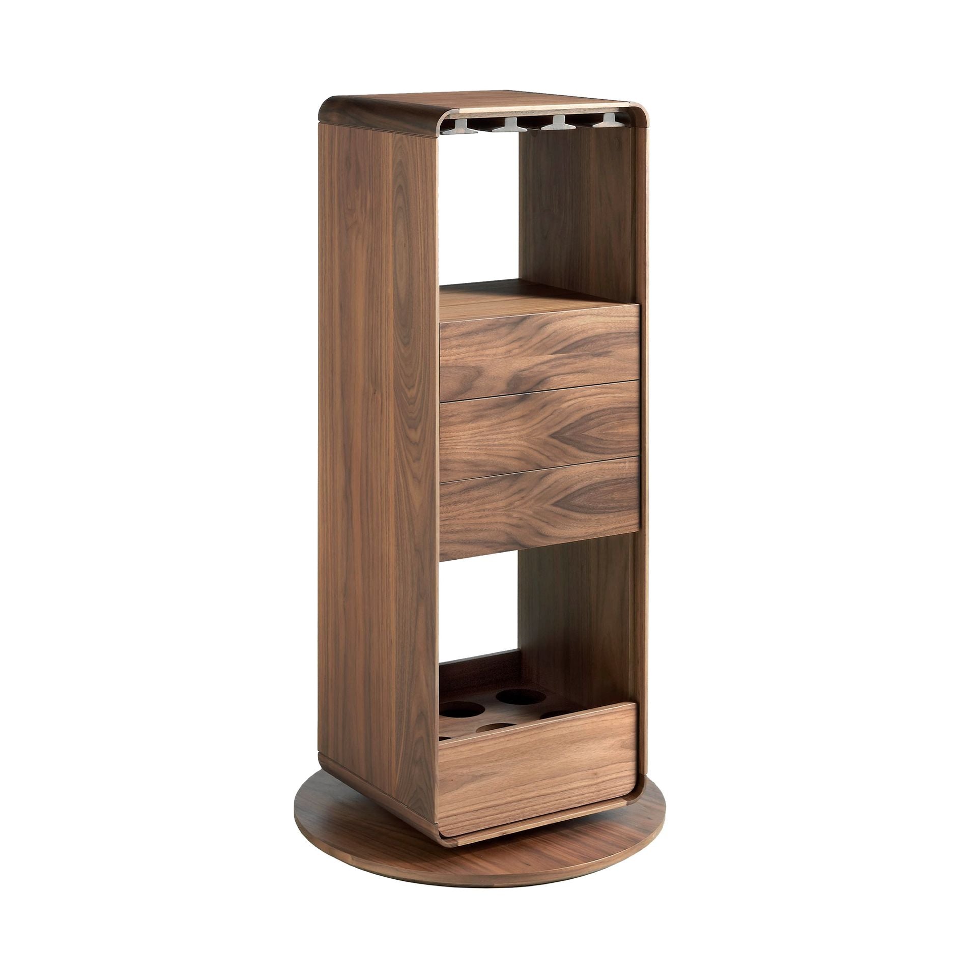 Mobile bar girevole in noce