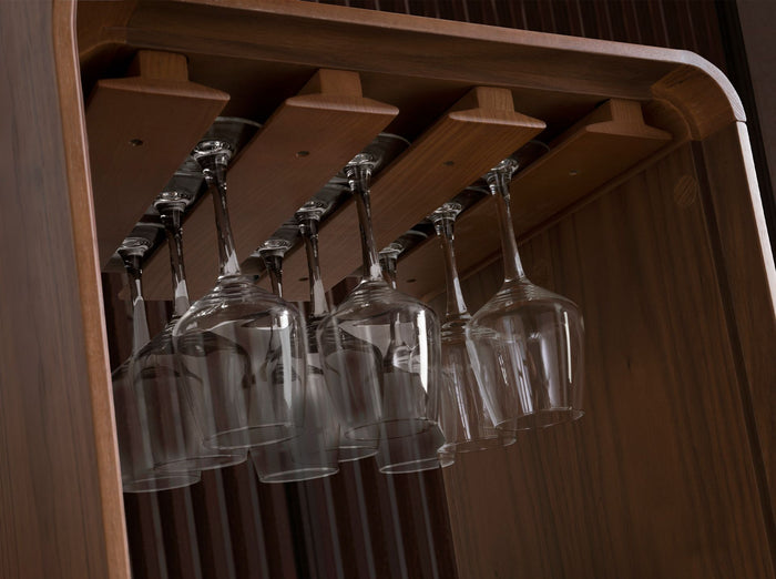 Mobile bar girevole in noce