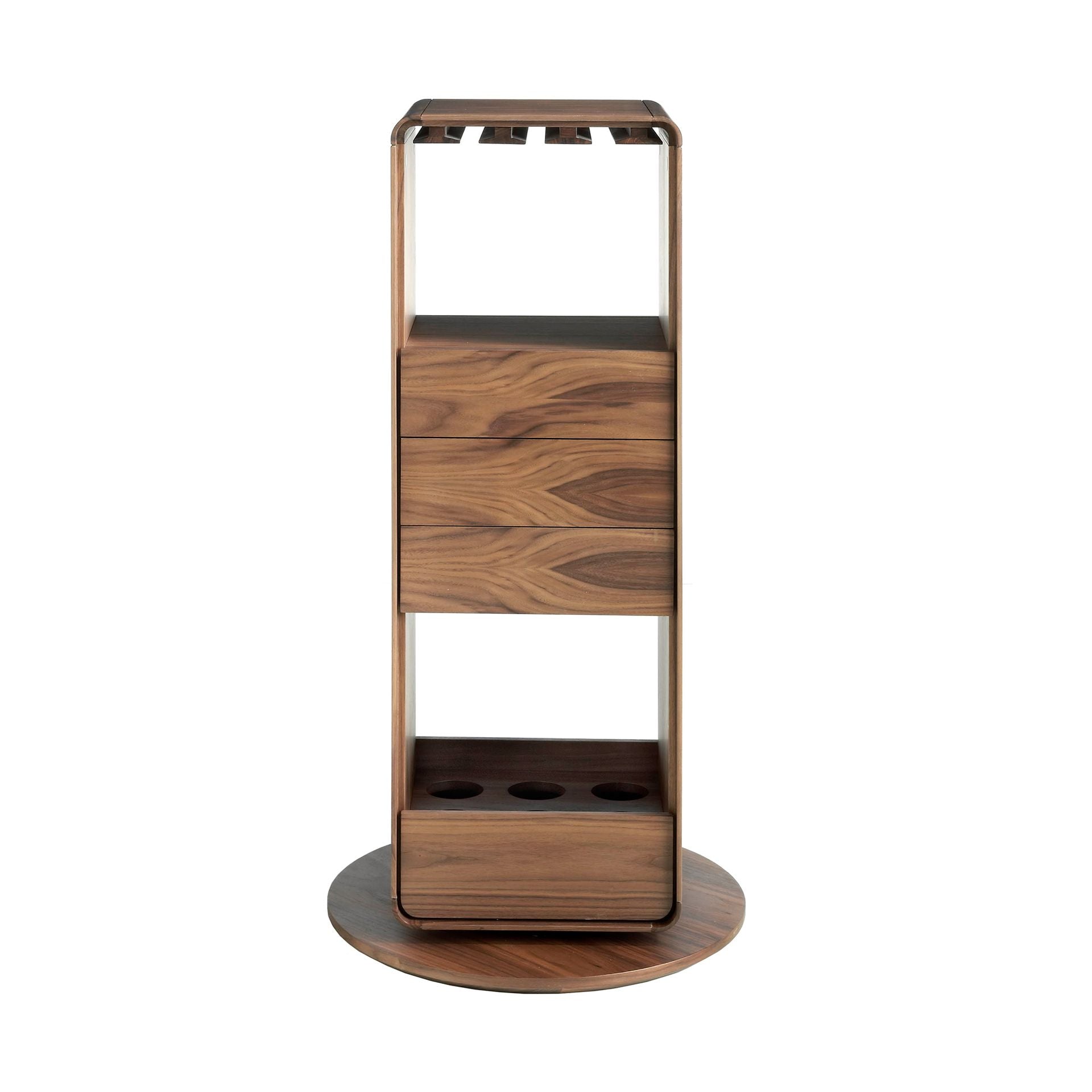 Mobile bar girevole in noce