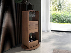 Mobile bar girevole in noce