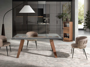 Mobile bar girevole in noce