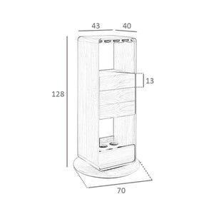 Mobile bar girevole in noce