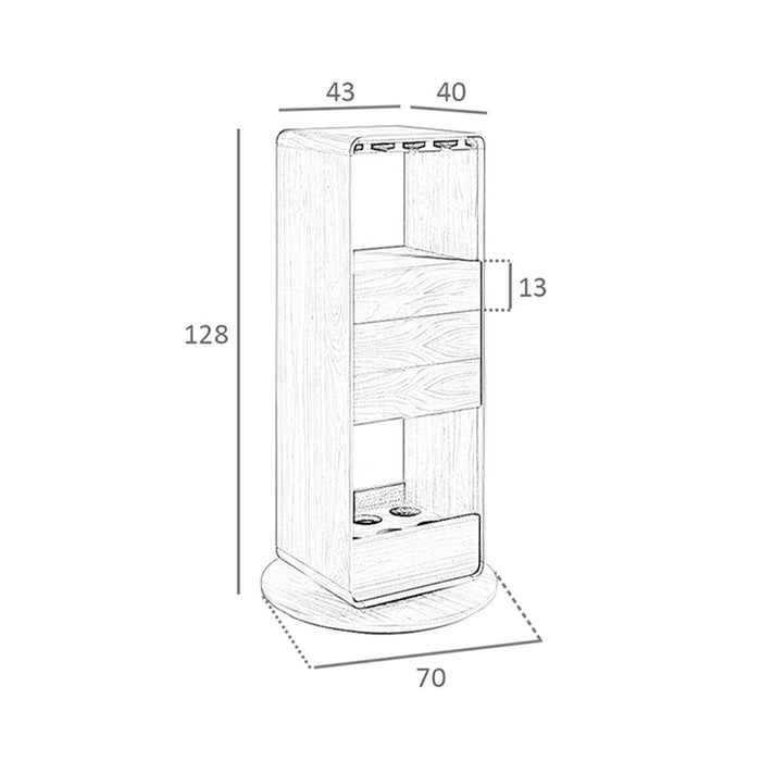 Mobile bar girevole in noce