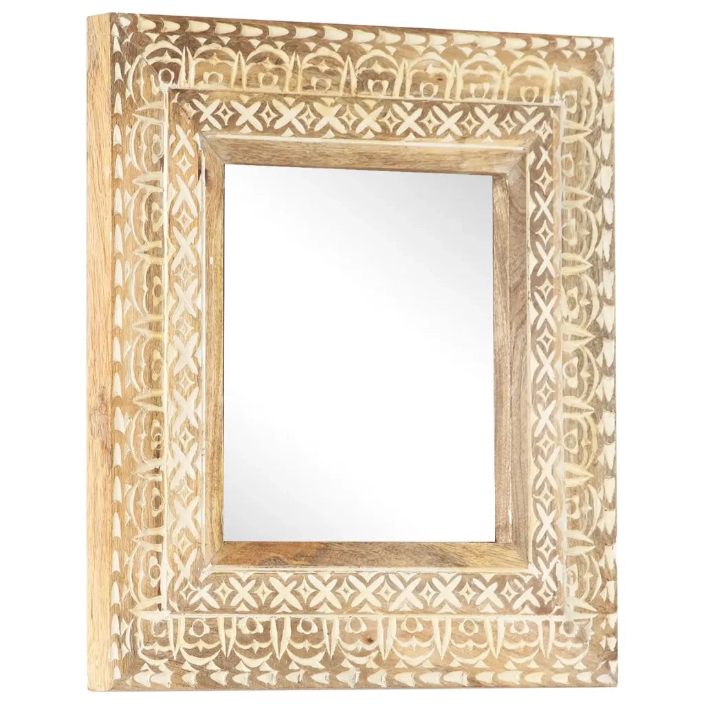 Specchio Intagliato a Mano 50x50x2,6 cm in Massello di Mango cod mxl 54782
