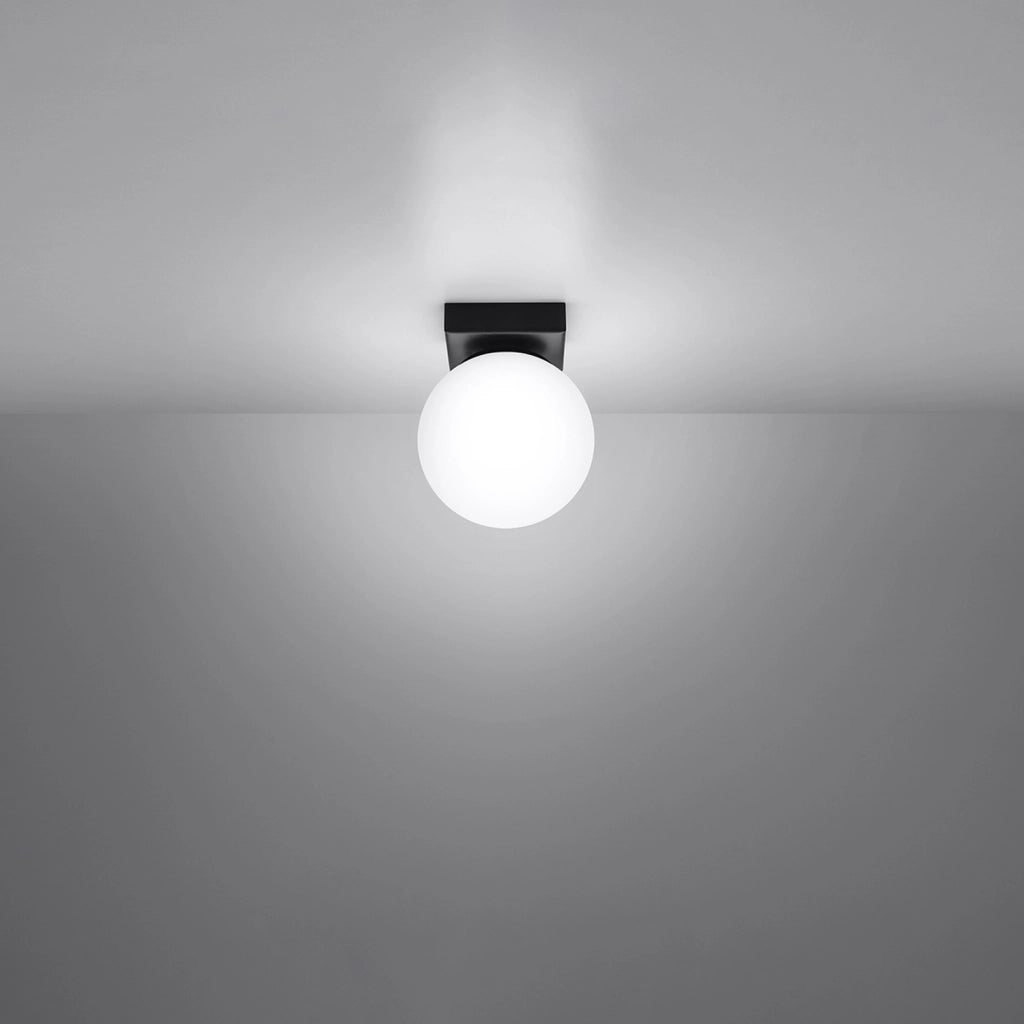 Plafoniera Pure Lume SOLEDA nera sfera vetro 1xG9