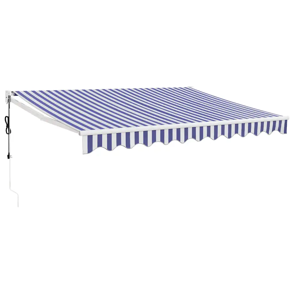 Tenda retrattile Blu e Bianco con Struttura Bianca 3 x 2,5 m 3154471