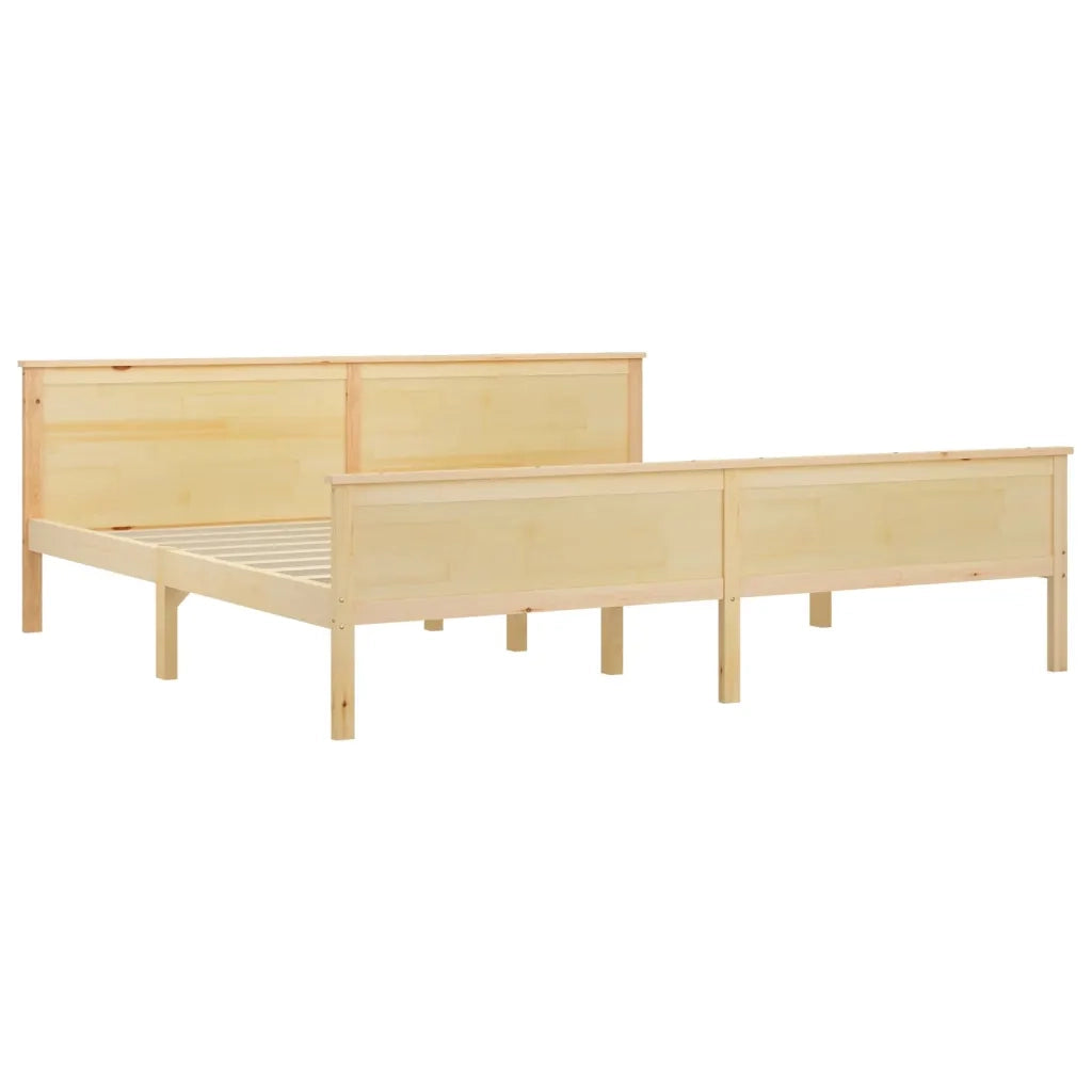 Letto matrimoniale | Letto per adulti | Giroletto in Legno Massello di Pino 200x200 cm