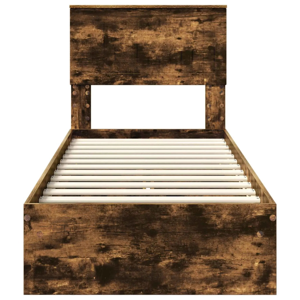 Letto con Contenitore Rovere fumé 75 x 190 cm Legno multistrato