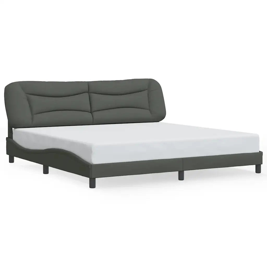 Giroletto senza Materasso-Struttura Letto Hvar Grigio Scuro 200x200 cm Tessuto