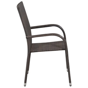 Set Mobili da Pranzo per Giardino 3 pz Marrone cod mxl 35770
