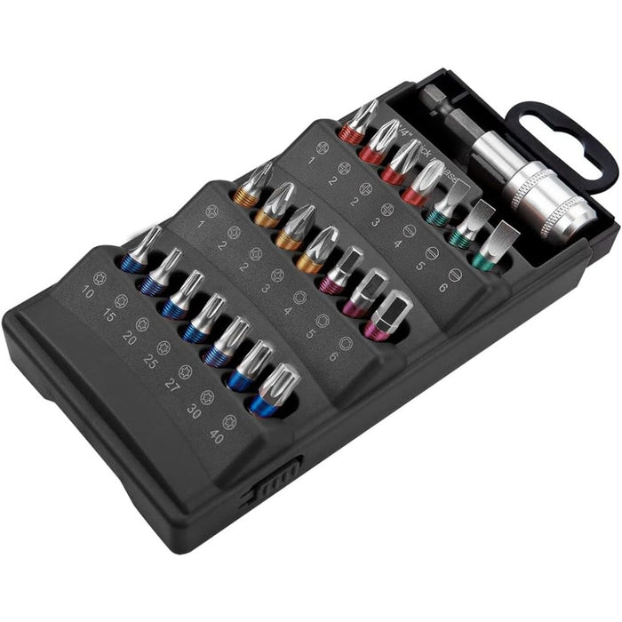 Topex 57h996 set di punta giravi vite 1/4, 22 pezzi ds