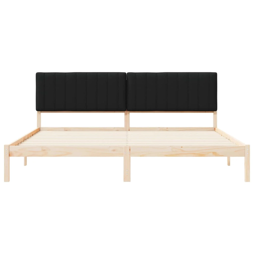 Letto con Testiera Rivestita Nero 200 x 200 cm 3405574
