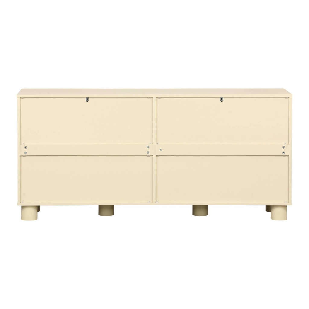 Credenza effetto legno di mango 4 ante, 155cm, beige