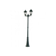 Palo Alto Da Esterno H216Cm Esagonale Alluminio E Vetro Nero 2 Luci E27