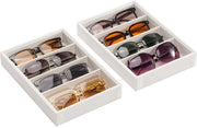 Organizzatore per occhiali da sole, 4 contenitori per occhiali da sole, contenitore per occhiali da sole, display per occhiali, contenitore per occhiali da sole - 2 pacchi, beige
