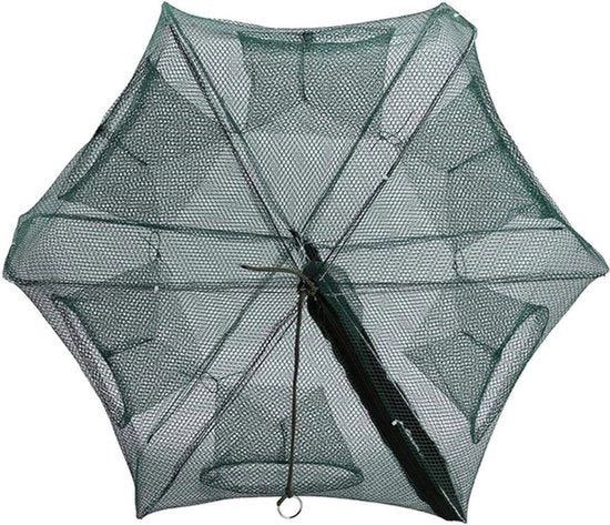 Visnette automatico opvolgibile con 6/12 fori - Nylon - Inclinabile per pesca a gambero e granchio