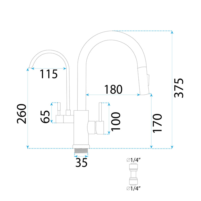Rubinetto Da Cucina Rea Eco Fresh Brush Nickel