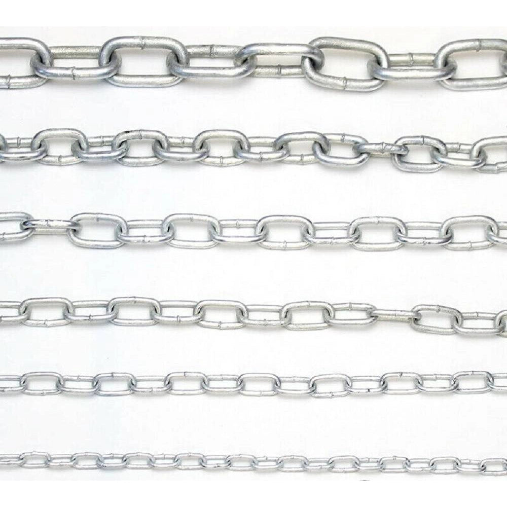 Trade Shop - Catena Di Sicurezza In Ferro Zincato Saldata Catene Genovese Bobina 1,5 Metri -