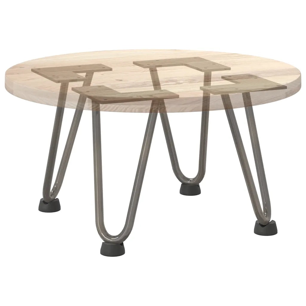 Gambe a forcina per tavolino 4 pz in acciaio naturale 20 cm in acciaio massiccio 4012415