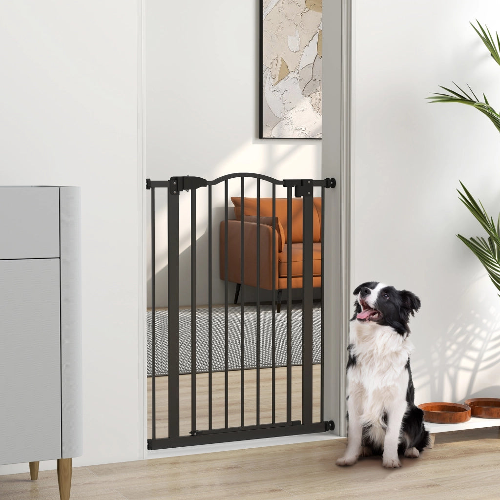 Cancello di Sicurezza Estensibile per Cani ¨C Xylo ¨C 74-80 cm Nero Chiusura Automatica