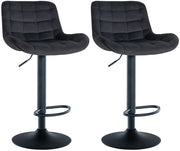 Set di 2 sgabelli da bar Tover nero,Velluto