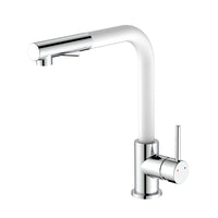 Miscelatore lavello alto con doccia estraibile e finitura bianca e cromata - Serie Phoenix