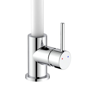 Miscelatore lavello alto con doccia estraibile e finitura bianca e cromata - Serie Phoenix