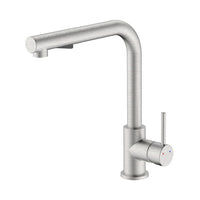 Miscelatore lavello alto con doccia estraibile e finitura acciaio spazzolato - Serie Phoenix