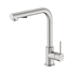 Miscelatore lavello alto con doccia estraibile e finitura acciaio spazzolato - Serie Phoenix
