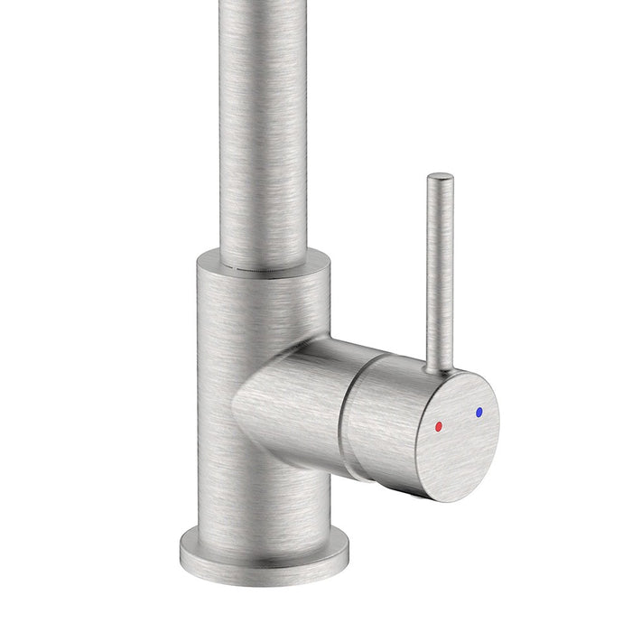 Miscelatore lavello alto con doccia estraibile e finitura acciaio spazzolato - Serie Phoenix