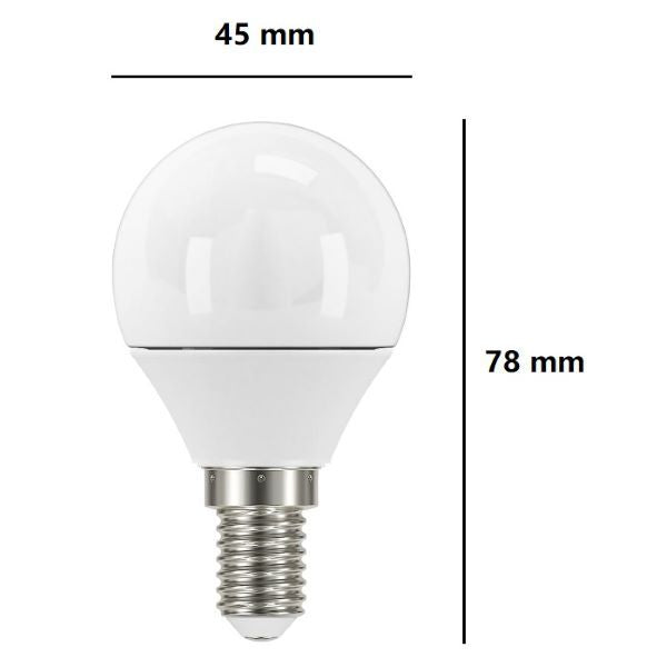 LAMPADINA SFERA PICCOLA A LED 2,7W LUCE NATURALE 4000K 250 LUMEN E14 BOT