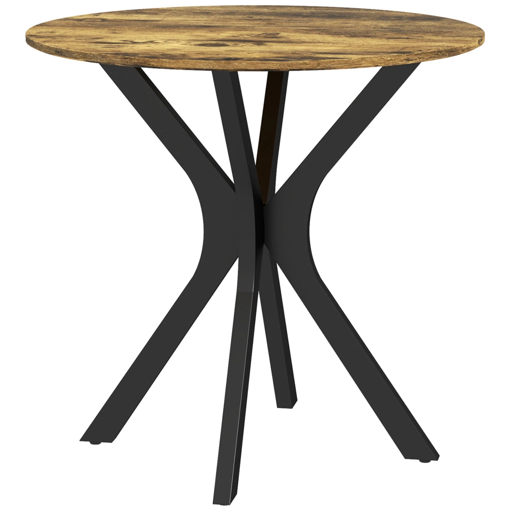 Tavolo da pranzo rotondo per 2 persone ¨C zephmum ¨C telaio in acciaio, colore marrone, ?78 cm
