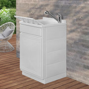 Mobile Lavatoio in Kit 50x50 cm con Vasca in Resina colore Bianco