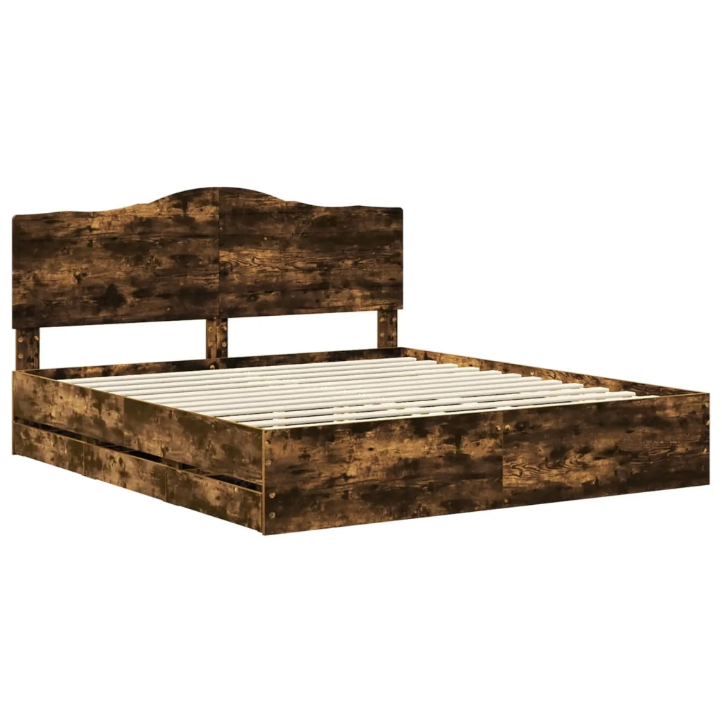 Struttura del letto Quercia Affumicata 200 x 200 cm 3413384