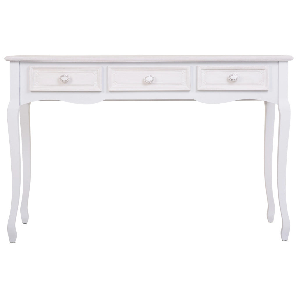 Mobile da ingresso in legno con 3 cassetti bianchi 120x40x78