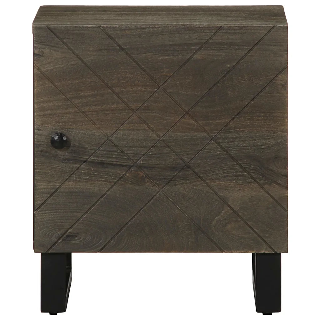Comodini 2pz Neri 40x33x46 cm in Legno Massello di Mango 4017681