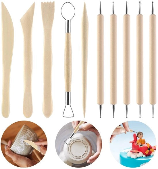 Kit di modellazione per ceramica e sculture, 10 pezzi, accessori in legno, strumenti per adulti e bambini, modello: - 

- 10 pezzi
- Materiale: legno
- Età consigliata: adulti e bambini
- Modello: - 
- Caratteristiche tecniche: -