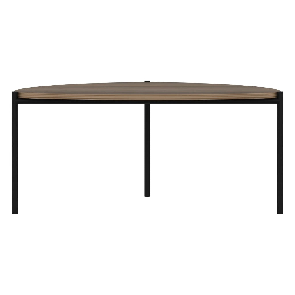 Atesino, Tavolino da Salotto Forma Triangolare, 90x89x40h cm Marrone Noce