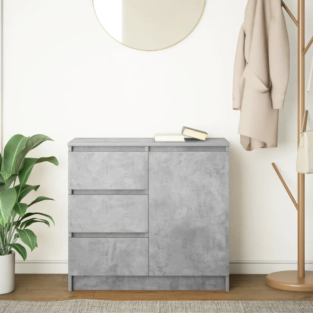 vidaXL Credenza con Cassetto Grigio Cemento 71x35x65 cm in Truciolato