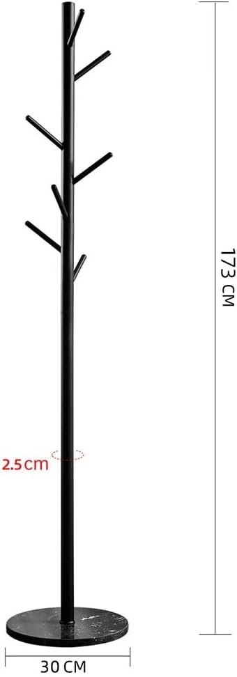 Appendiabiti, Appendiabiti in Metallo Indipendente, Appendiabiti e portacappelli in Piedi, con 7 Ganci e Base in Marmo, per Camera da Letto/Ufficio/Ingresso (A)