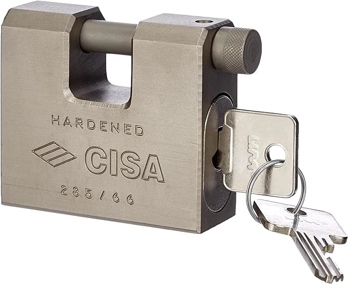 LUCCHETTO RETTANGOLARE IN ACCIAIO CON CHIAVE LIM CISA 84 mm - CISA