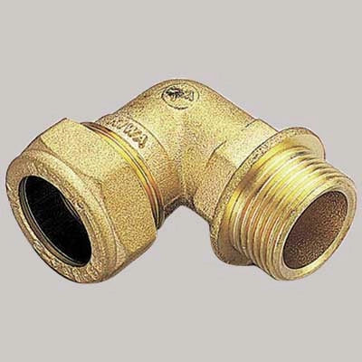 RACCORDO CURVO MASCHIO CON OGIVA OTTONE  18 x 3/4     TIEMME
